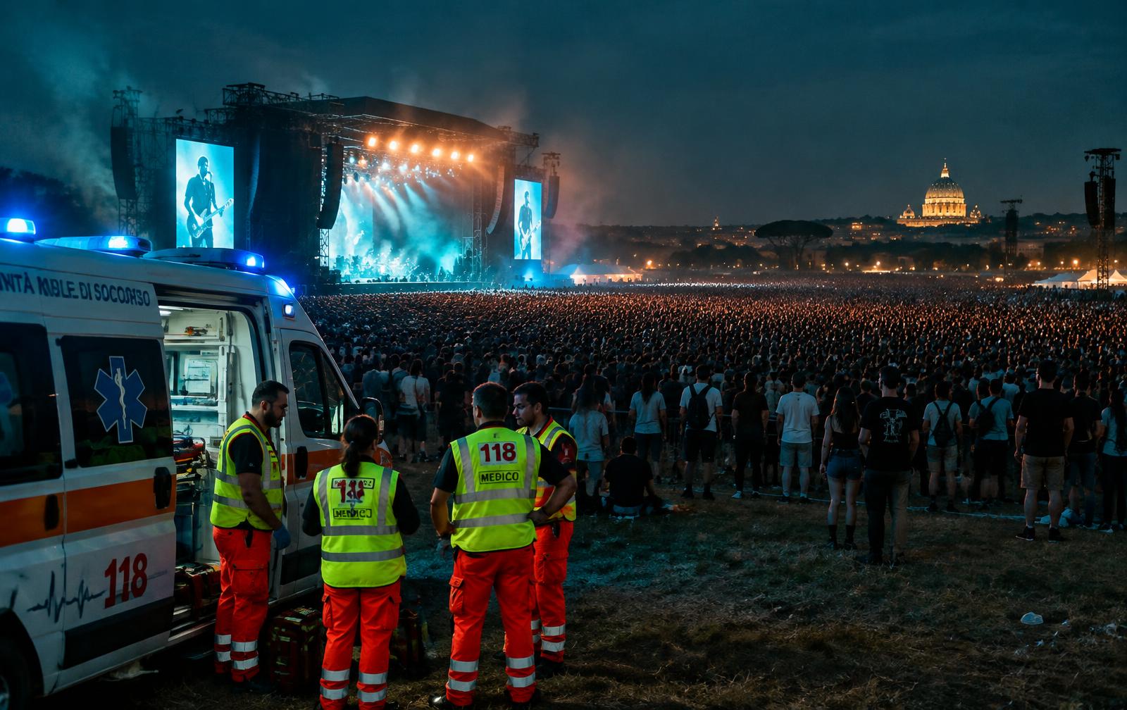 Équipe sanitaria a un grande concerto